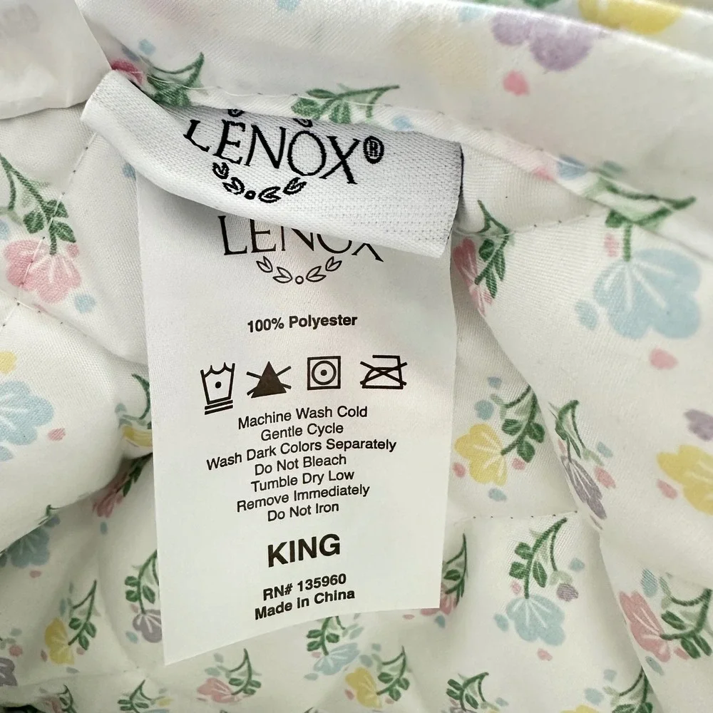 NEW Lenox Spice Village 3-Piece Reversible Quilt Set King Floral House Print